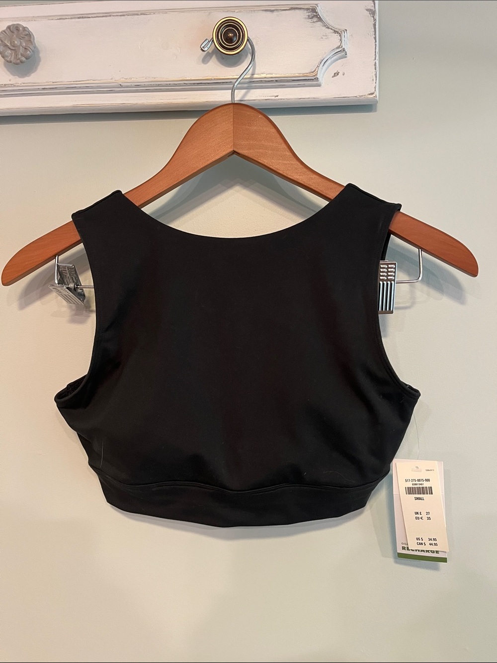 Gilly Hicks Black Scoop-Back Athletic Crop Sports Bra Women’s Small NWT